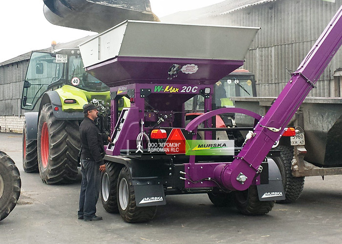 Дисковая мельница Murska W-Max 20C с элеватором в работе (ВИДЕО)