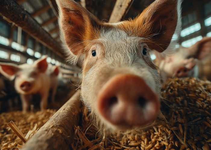 Плющенное зерно для свиней